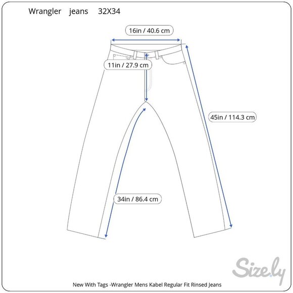 Wrangler Mens Kabel Regular Fit Rinsed Jeans Size 32X34 New With Tags Dark Wash - Picture 6 of 7